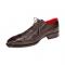 Emilio Franco "Bosco" Chocolate Genuine Italian Deerskin Leather Lace-Up Dress Shoes.